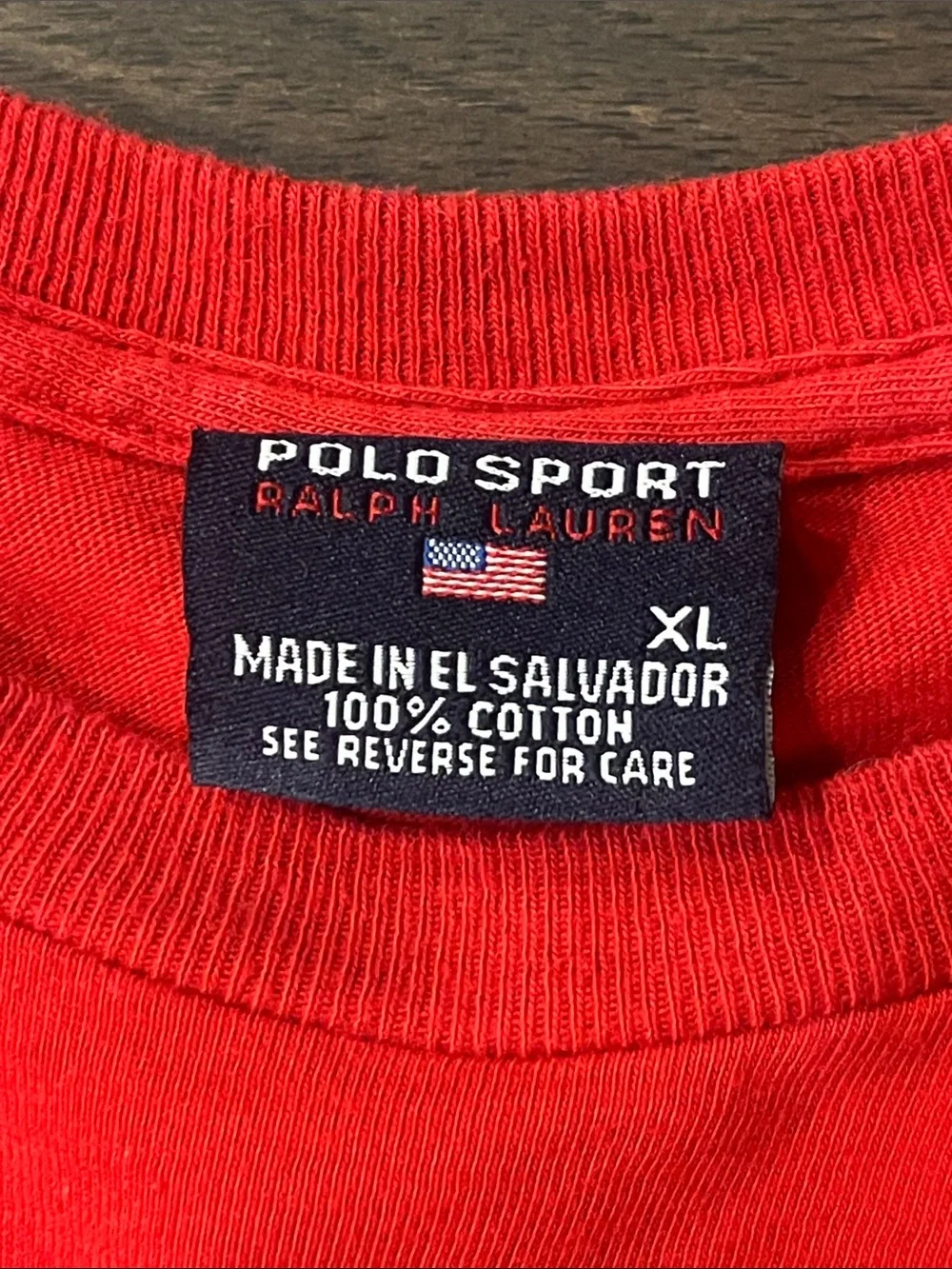 Polo Sport Ralph Lauren Vintage Spell Out T Shirt Red Mens Size XL